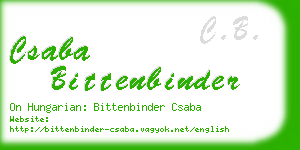 csaba bittenbinder business card